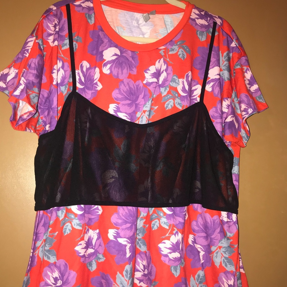 Floral Mesh Top